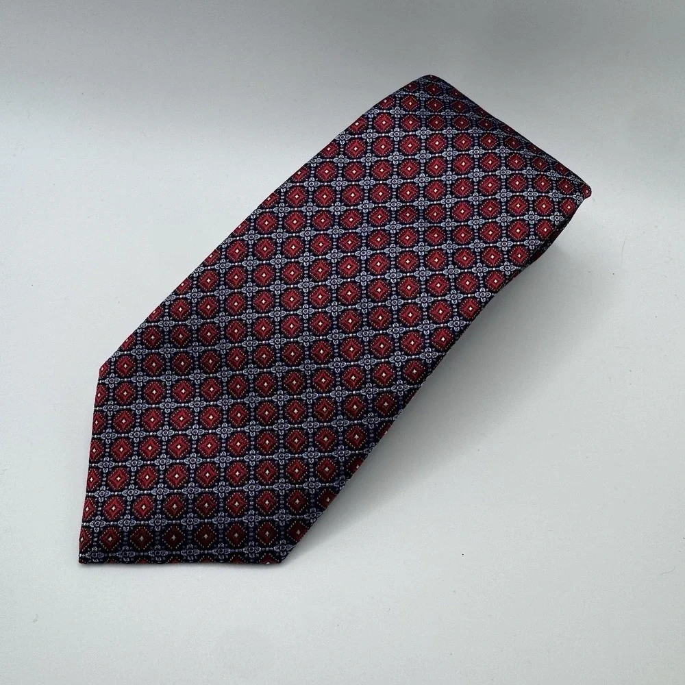 Jos‎ A Bank Traveler Multicolor Geometric Neck Tie 100% Silk Classy Professional